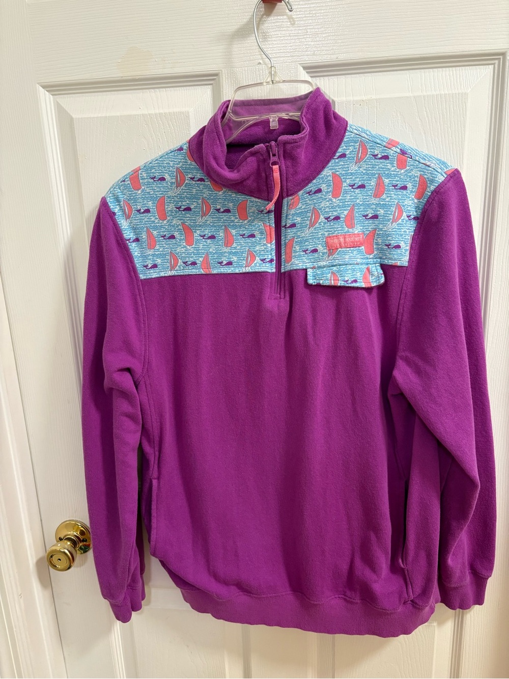Simply Southern quarter zip pullover, 70% cotton, front pockets